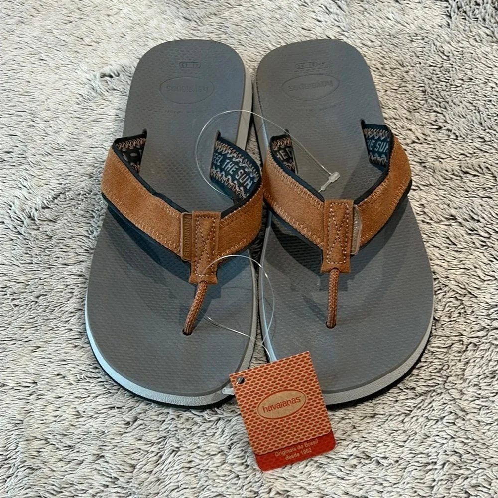 Havaianas Men's Graphite Gray Flip Flops size 9/10 made in Brazil